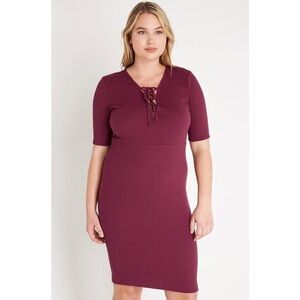 Curvy Collection Ribbed Bodycon Midi Dress